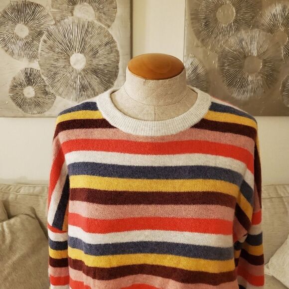 Madewell Cardiff Stripe Crewneck Sweater Size Sm - Picture 4 of 12